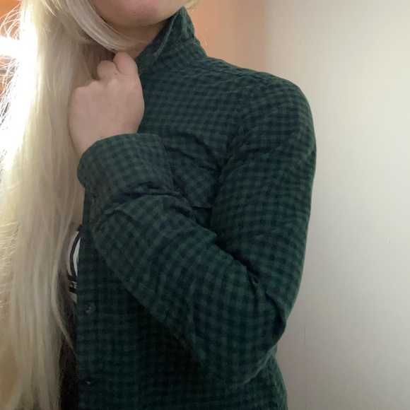 Eddie Bauer Flannel Green & Blue Gingham Women’s Size Small - Picture 13 of 14